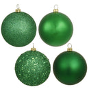 12" Green 4-Finish Ball Assortment Drilled Pack of 4