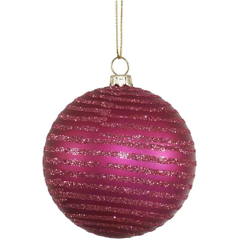 4" Matte-Glitter Ball Ornaments Set of 4 (Various Color Options)