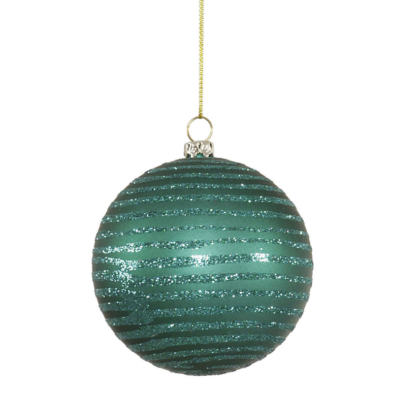 4" Matte-Glitter Ball Ornaments Set of 4 (Various Color Options)