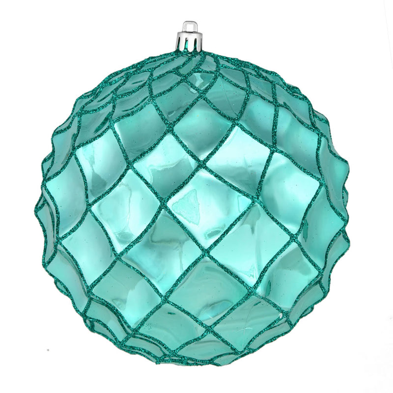 4" Shiny Form Ball Ornaments. Pack of 6 (Various Color Options)