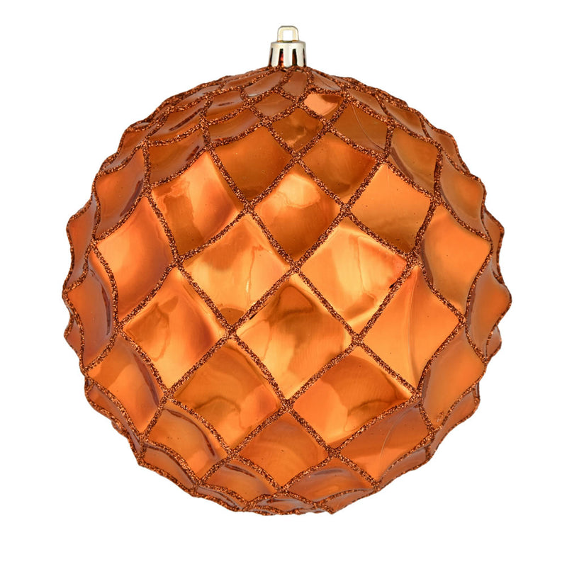 6" Shiny Form Ball Ornaments. Pack of 4 (Various Color Options)