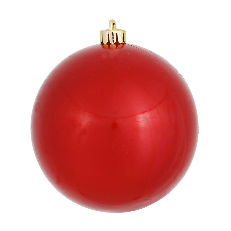 4" Red Ball Ornament. Pack of 6
