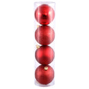 10" Red 4-Finish Ball Assortment Drilled Pack of 4