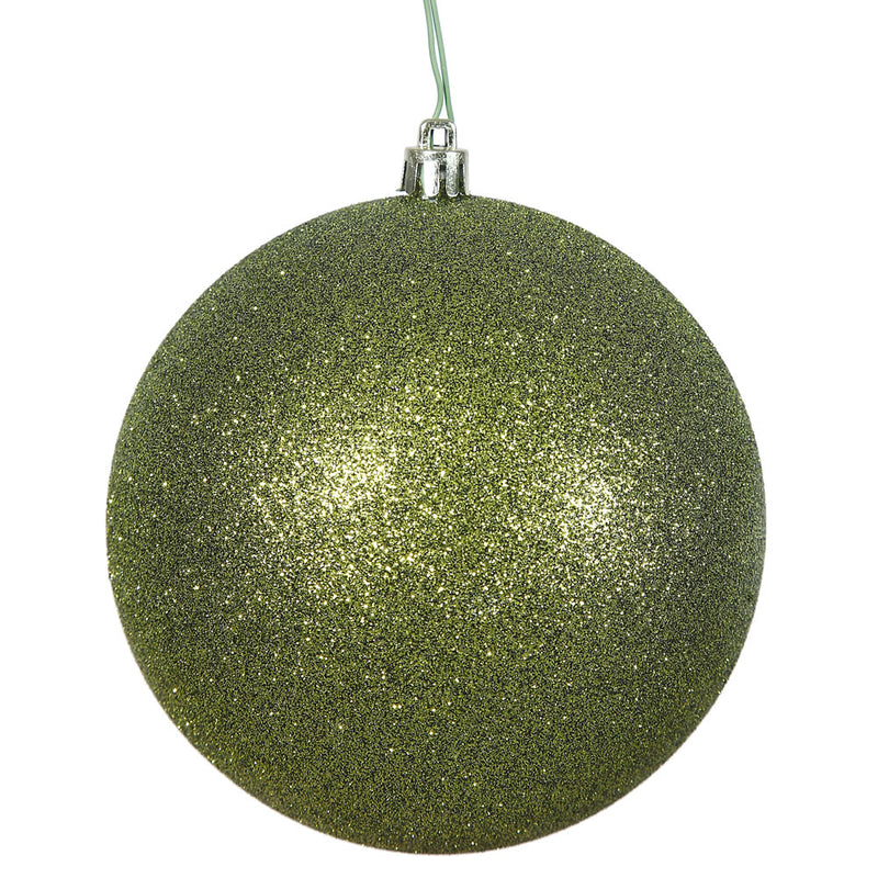 4" Olive Ball Ornament. Pack of 6