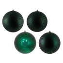 12" Midnight Green Ball 4-Finish Assortment Pack of 4