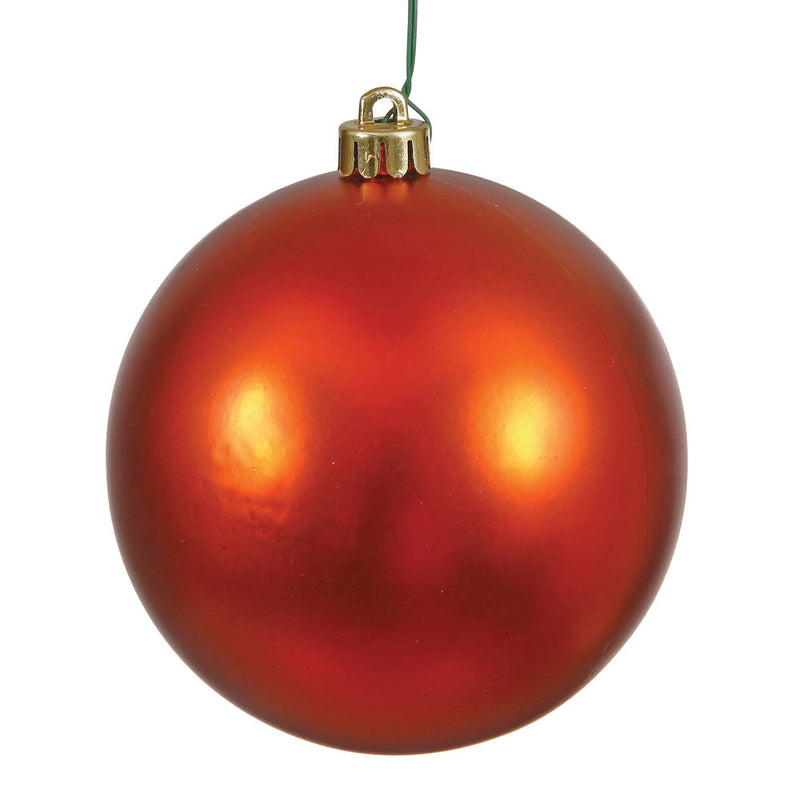 4" Burnish Orange Matte Ball Ornament.