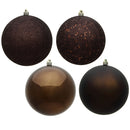 12" Chocolate Ball 4-Finish Assortment Pack of 4