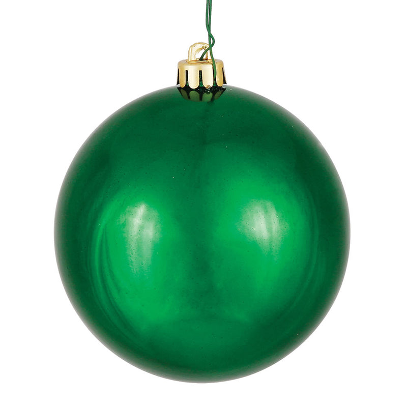 4" Emerald Ball Ornament. Pack of 6