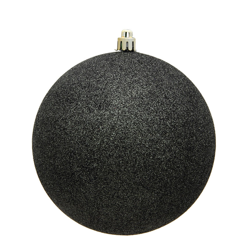 4" Gunmetal Ball Ornaments. Pack of 6