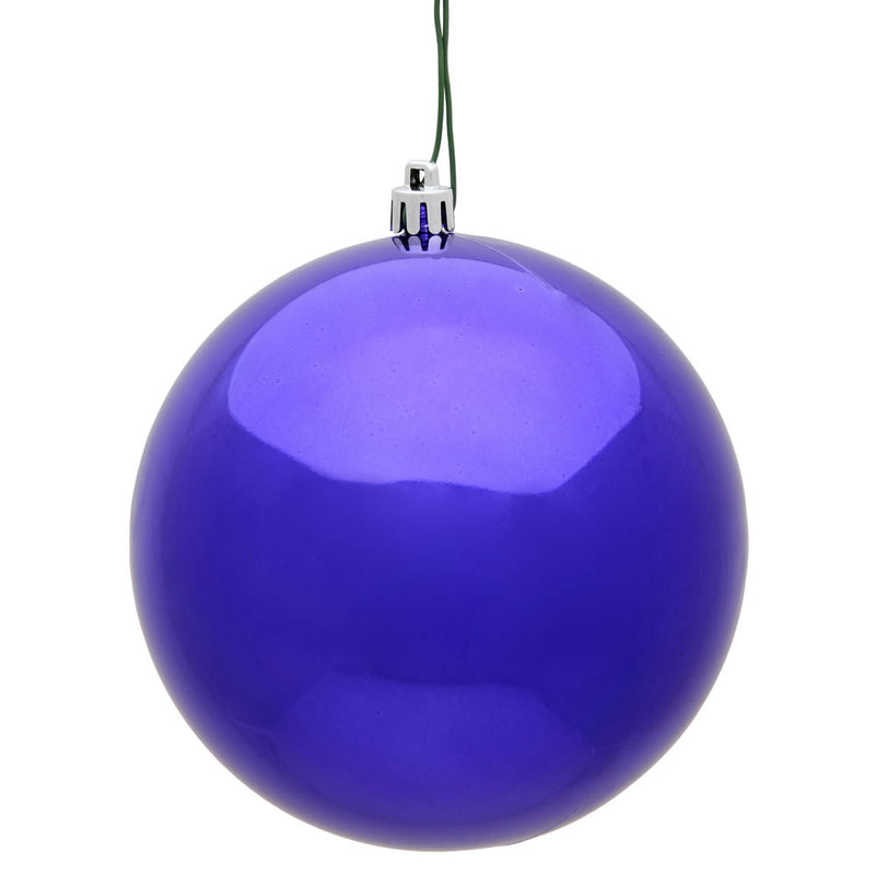 4" Purple Ball Ornament. Pack of 6