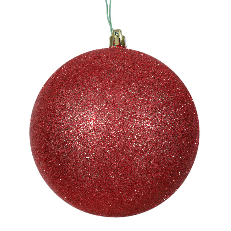 4" Red Ball Ornament. Pack of 6