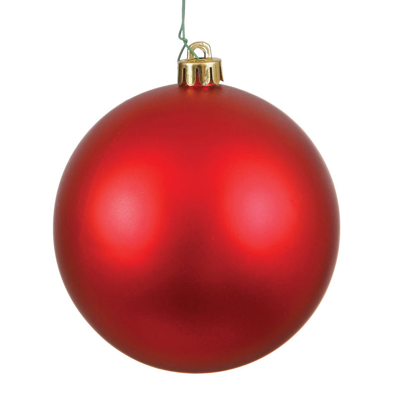 4" Red Ball Ornament. Pack of 6