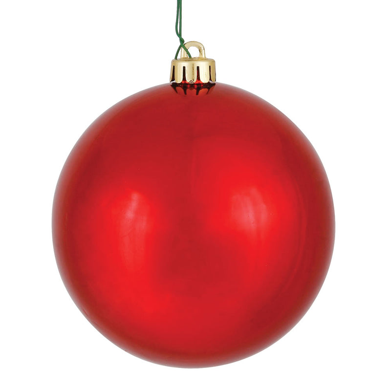 4" Red Ball Ornament. Pack of 6