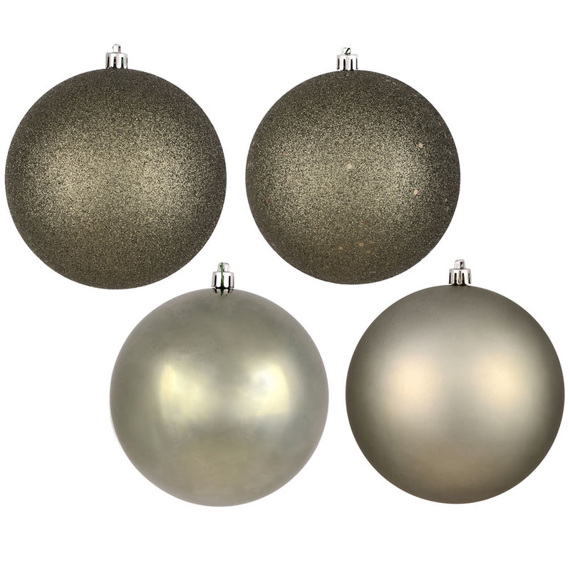 4" Wrought Iron 4-Finish Ball Ornaments. Assorted Pack of 12
