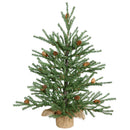 18" Carmel Pine Tabletop Tree with Cones and Burlap Base